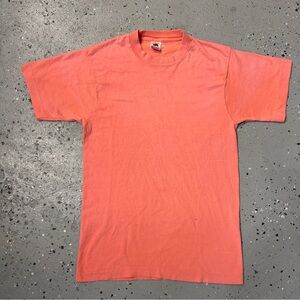 Vintage 90s Fruit Of The Loom Blank Pink Shirt Skater 1990s M USA Single Stitch